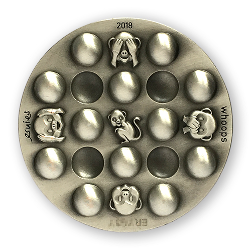 whoops geocoin back whoops geocoin nickel