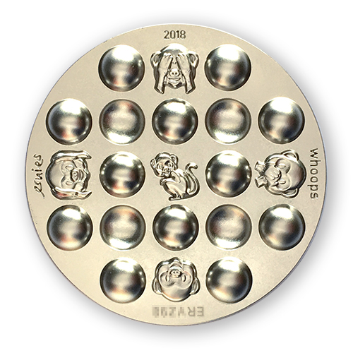 whoops geocoin matte silver back whoops geocoin matte silver