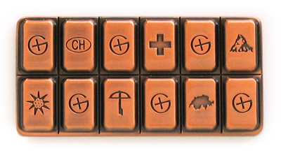 swiss geocolate geocoin antique copper