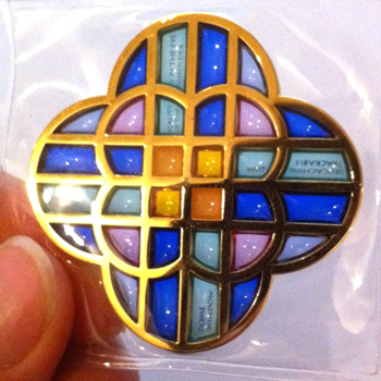 dome window geocoin gold