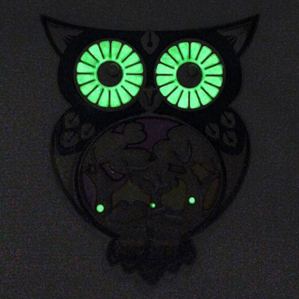 night-owl-geocoin im dunkeln