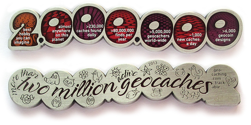2,000,000 geocaches geocoin