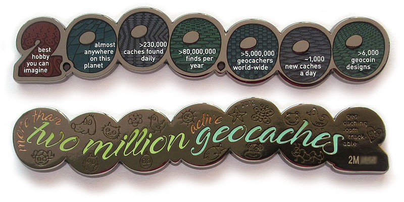 2,000,000 geocaches geocoin
