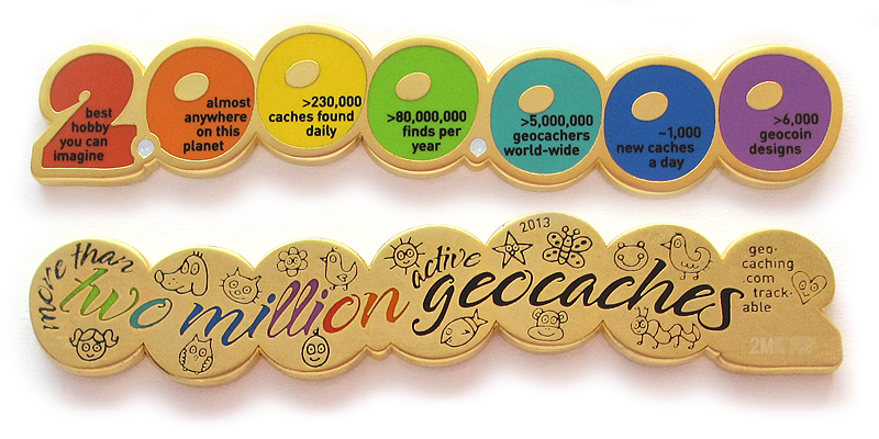 2,000,000 geocaches geocoin